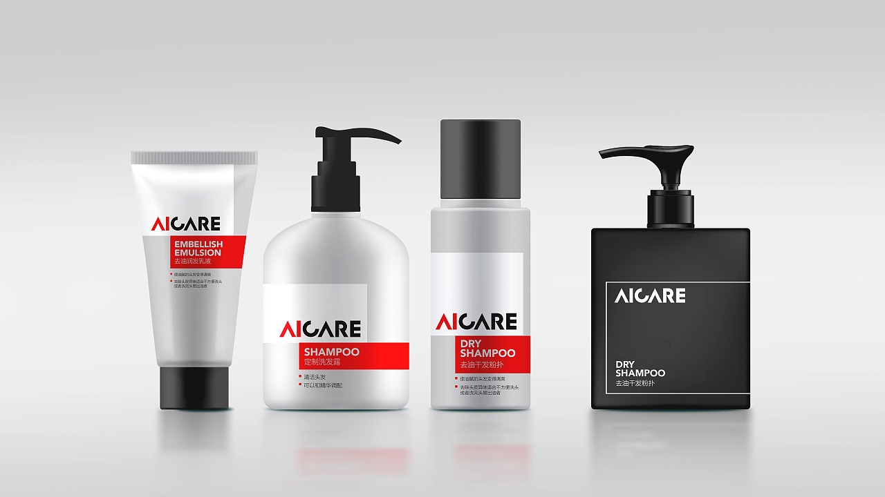 Aicare 美發產品包裝設計 簡約美學與專業質感的視覺表達